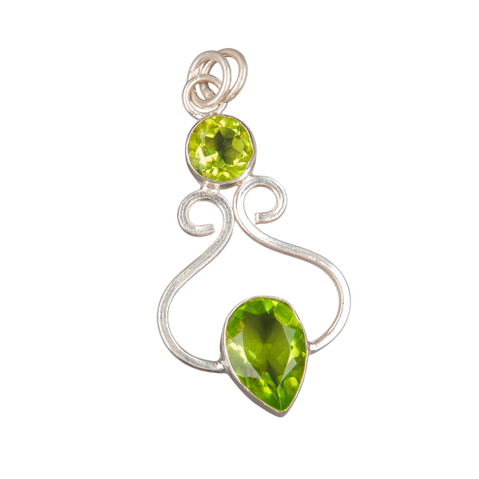 Peridot Gemstone 925 Sterling Silver Pear Cut Pendent 1.60″ Gift For Women