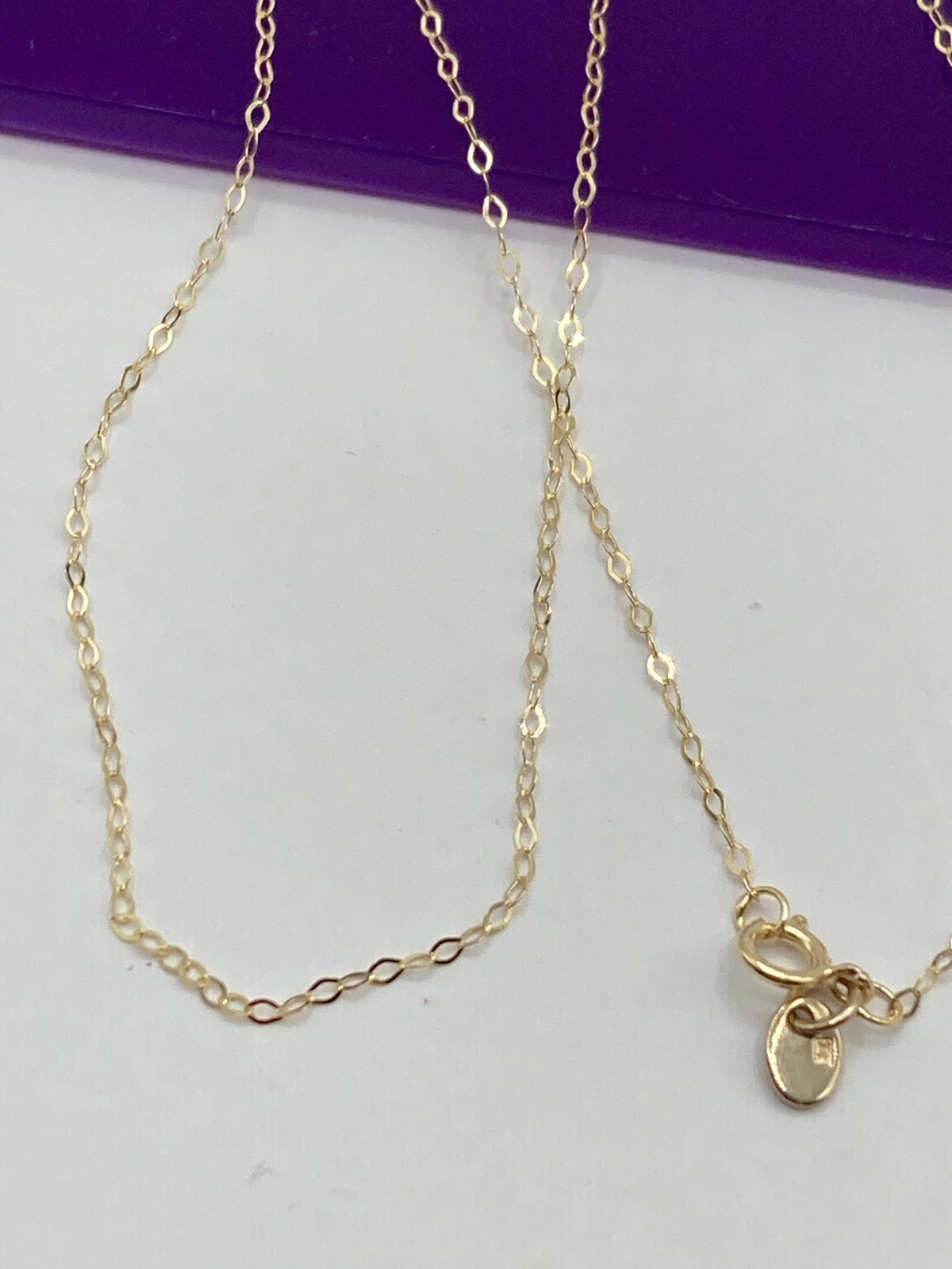 solid 10k gold flat links chain 1.2mm necklace