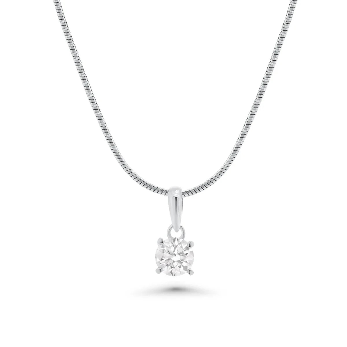 Four-Prong Moissanite Pendant • 925 Sterling Silver • 5mm • GRA