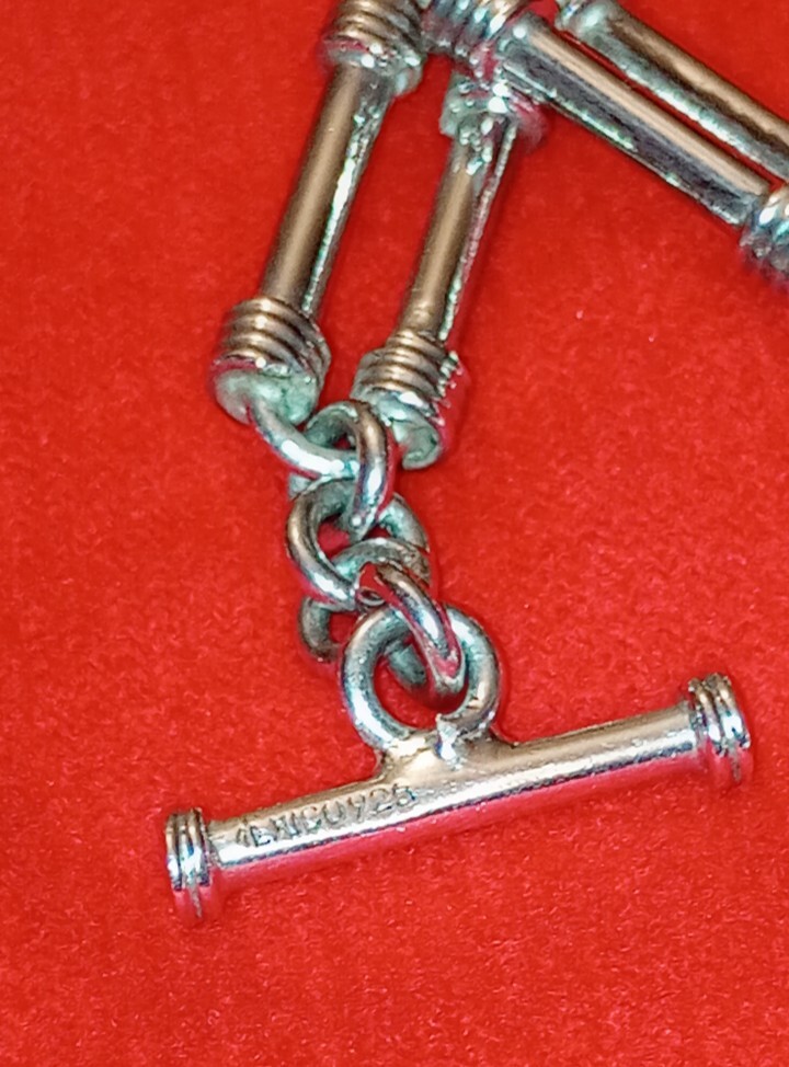 Quality .925 Mexico Silver 20″ Bar Link Chain Toggle Clasp Necklace 113gm (4oz!)