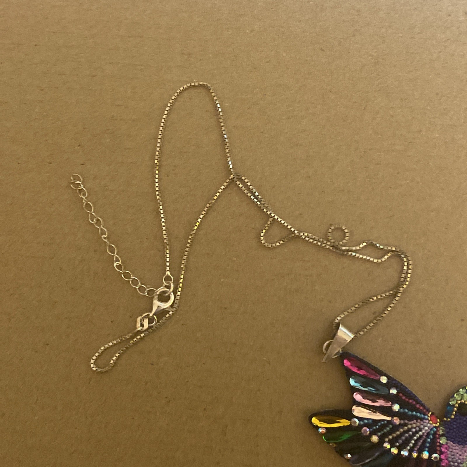 Mexico Sterling Silver Beaded Multi Colored Hummingbird Pendant