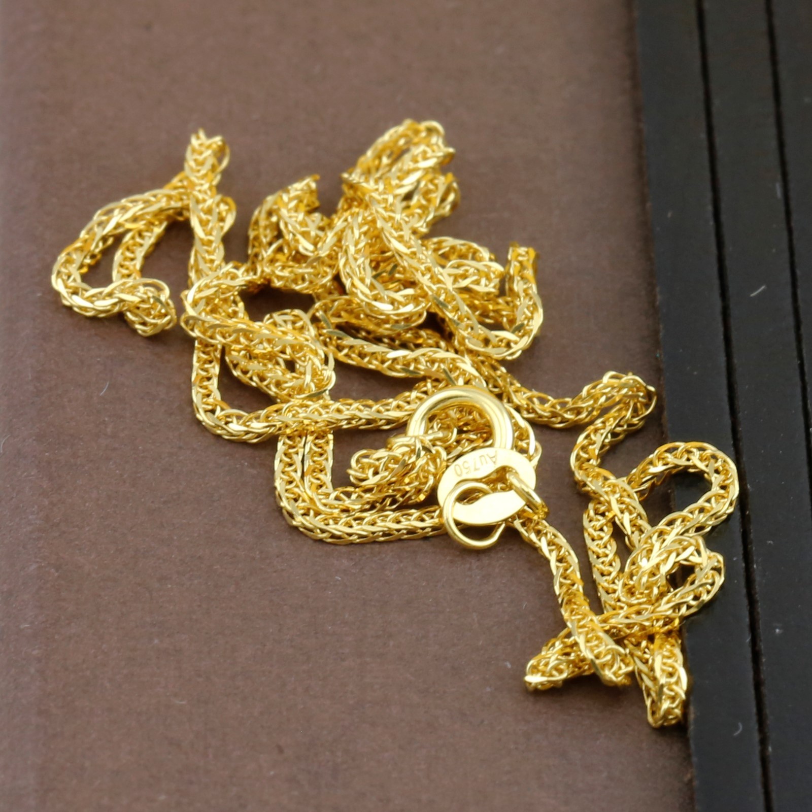 Genuine 18CT Solid Yellow Gold Foxtail Chain 40cm Italy Made