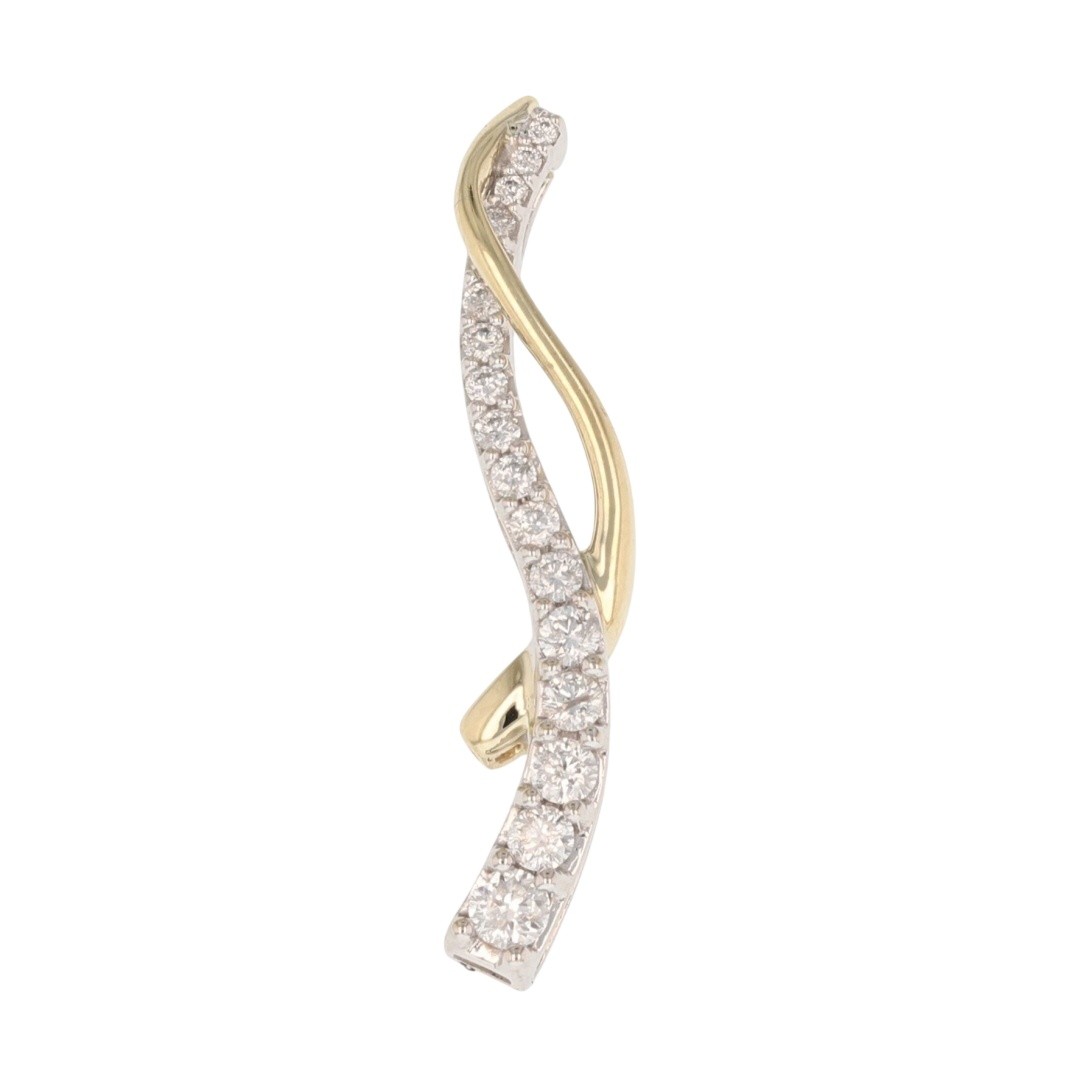 .47ctw Round Cut Diamond Journey Style Pendant No Chain 14k Multi-Tone Gold