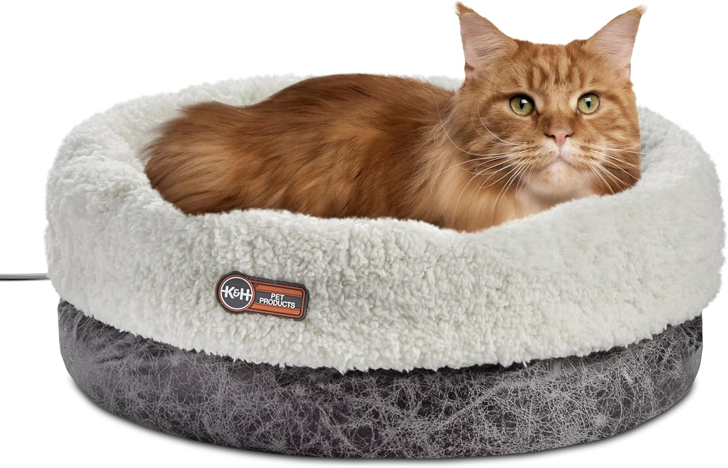 Heated Cat Bed Indoor, Thermo-Snuggle Cup Bomber Soft Heated Pet Bed for Large I
