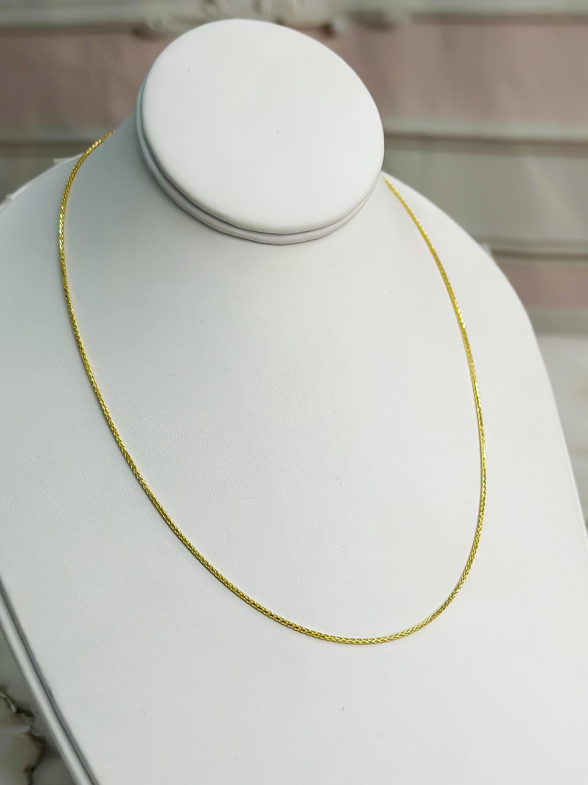 Franco Chain Necklace 14k Solid Gold 1mm 1.2mm Women 16in