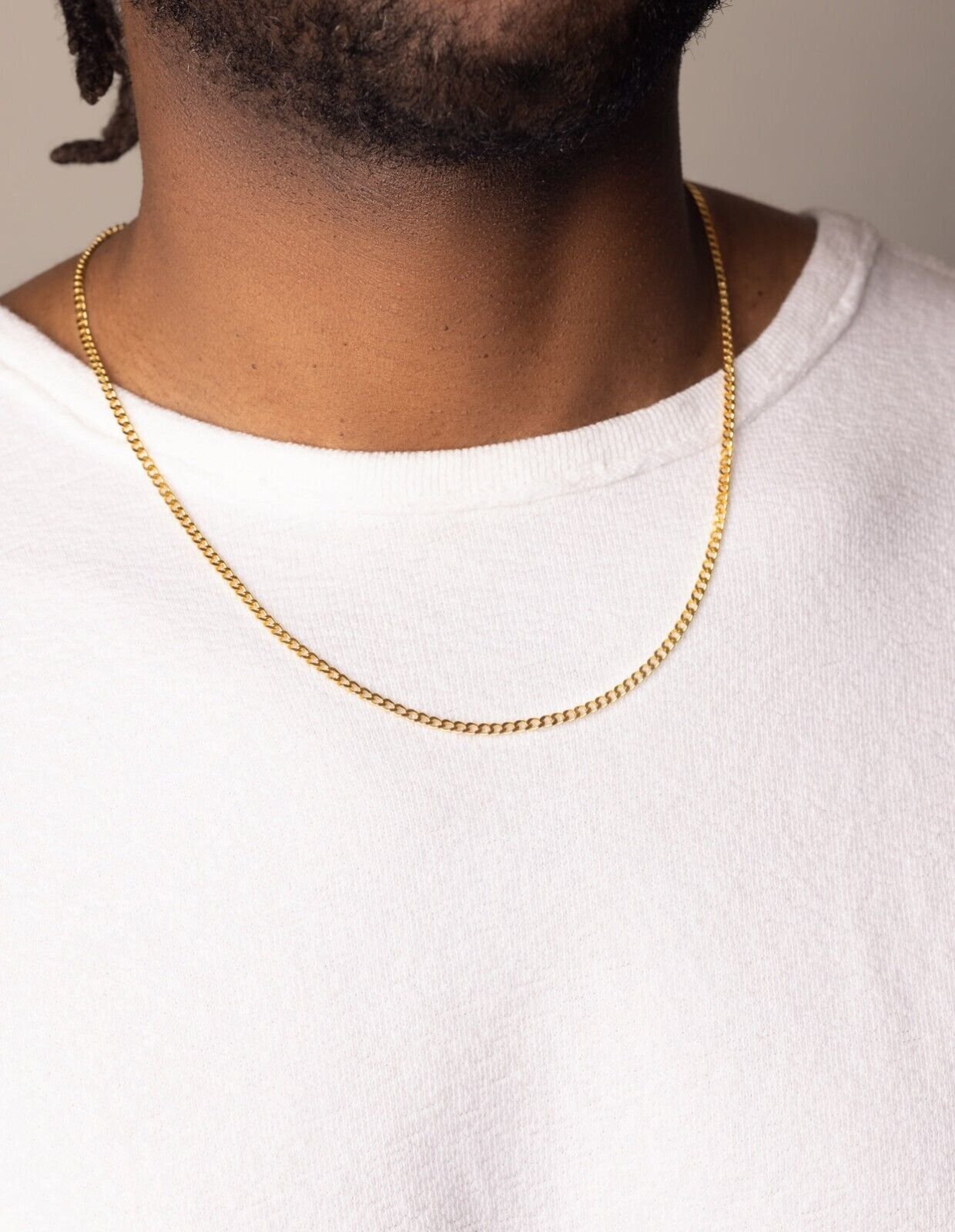 14K Solid Yellow Gold Cuban 2.5mm Chain Necklace 16″ 18″ 20″ 22″ 24″ 26″ 30″