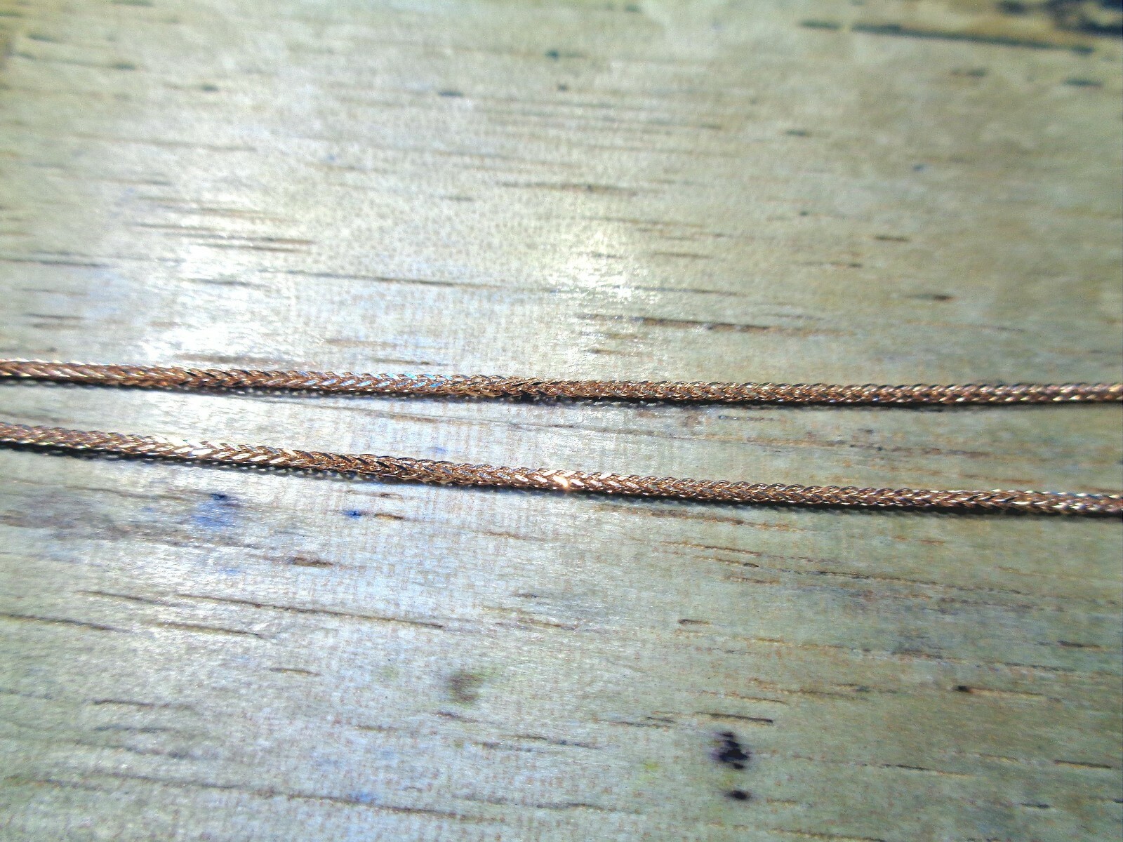 1.0MM SOLID 14K ROSE GOLD DIAMOND-CUT SPIGA SQUARE WHEAT CHAIN NECKLACE 16″-24″