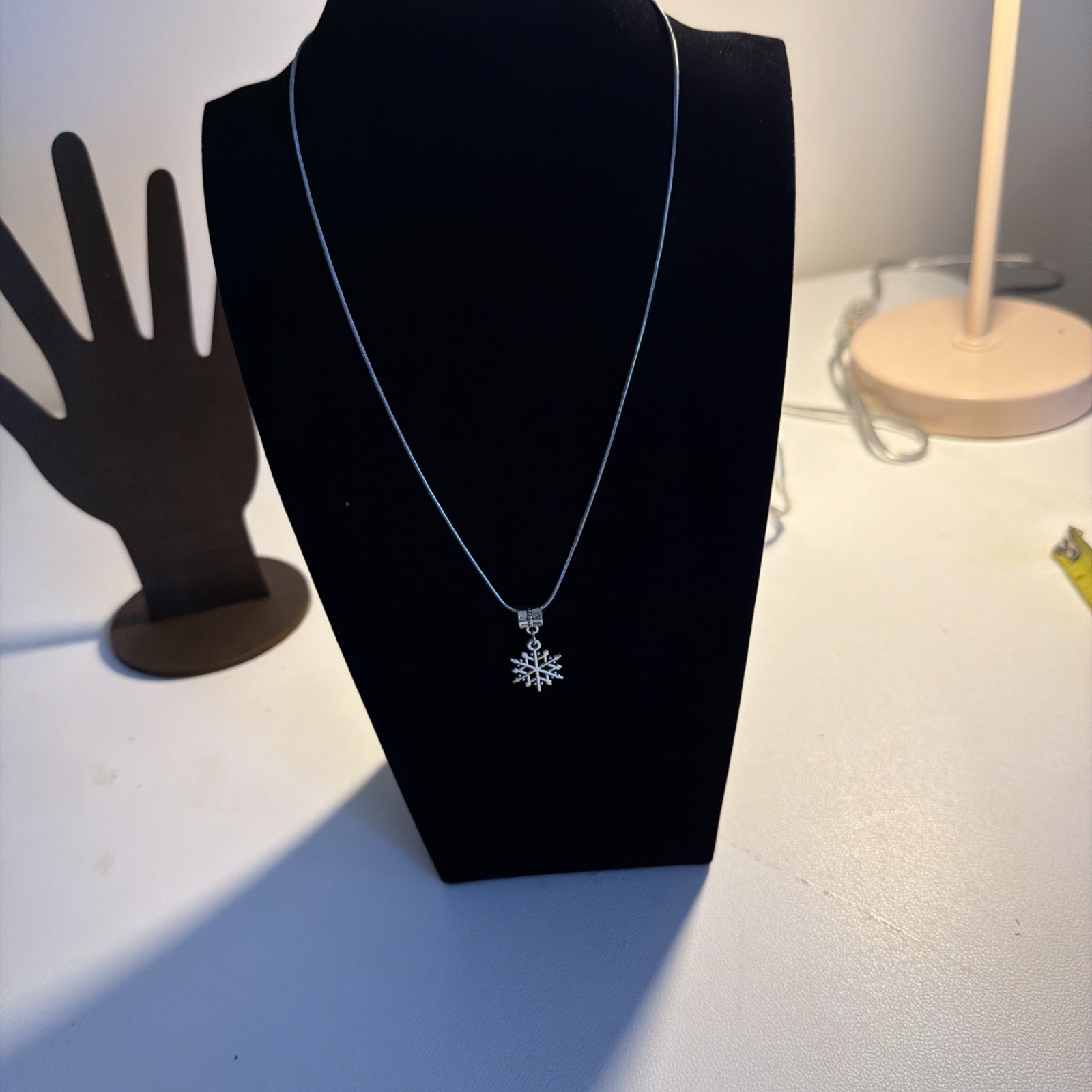sterling silver snowflake star necklace