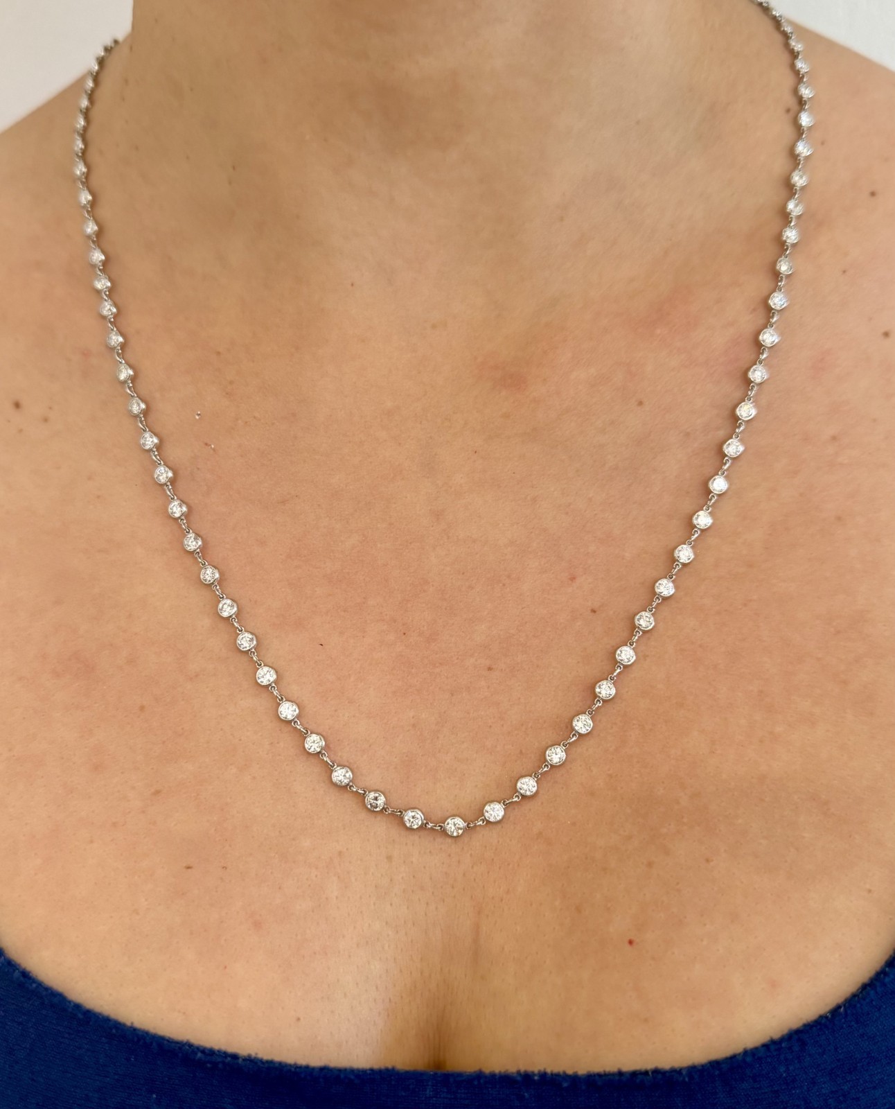 Platinum Diamonds by the Yard Necklace 7.25 ct. H Color VS clarity 23”