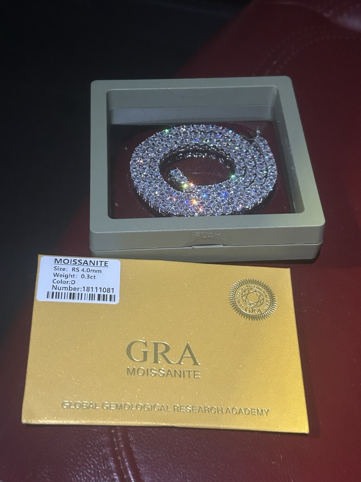 GRA Certified VVS Moissanite Diamond And S925 Sterling Silver 4mm 18inch Tennis.