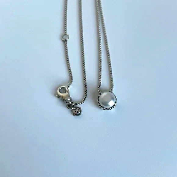 David Yurman Chatelaine Pendant Necklace Pearl 16″ – 17″ long with extension