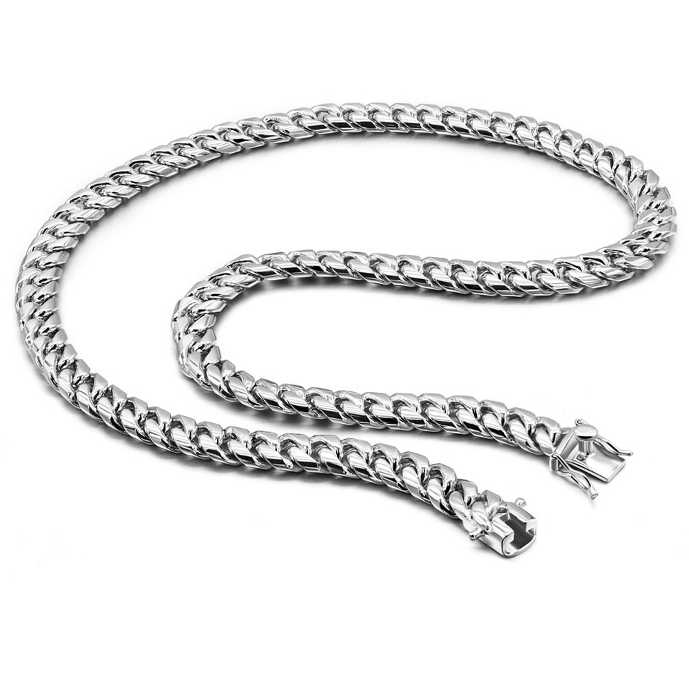 925 Sterling Silver 10mm Miami Cuban Link Chain Men’s Necklace w/ Box Lock Clasp