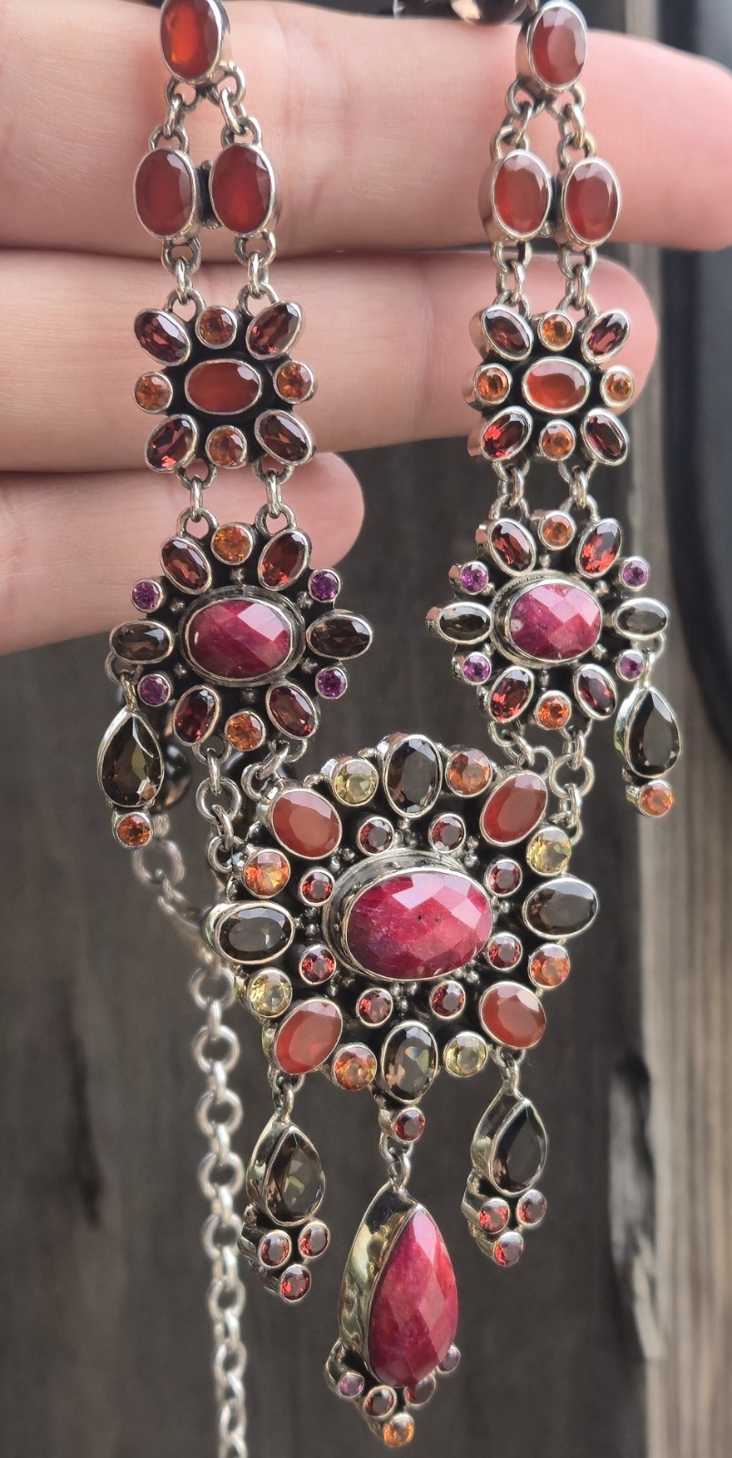 NICKY BUTLER RAJ LIMITED EDITION Designer 925 Sterling Silver Ruby Necklace NB
