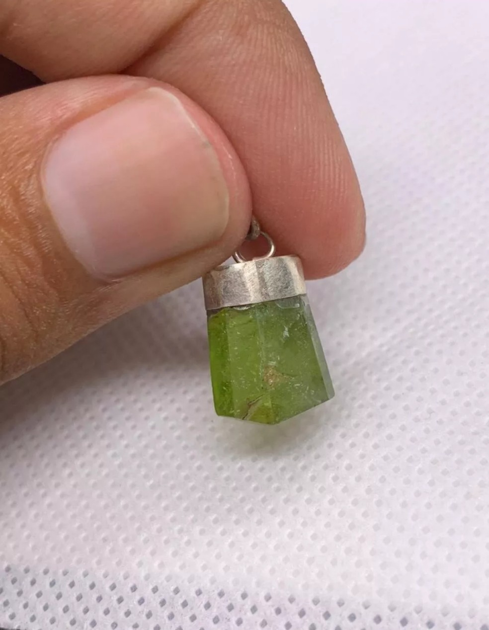 100% Natural Gemstone Green Peridot Pendant 925 Sterling Silver Gemstone