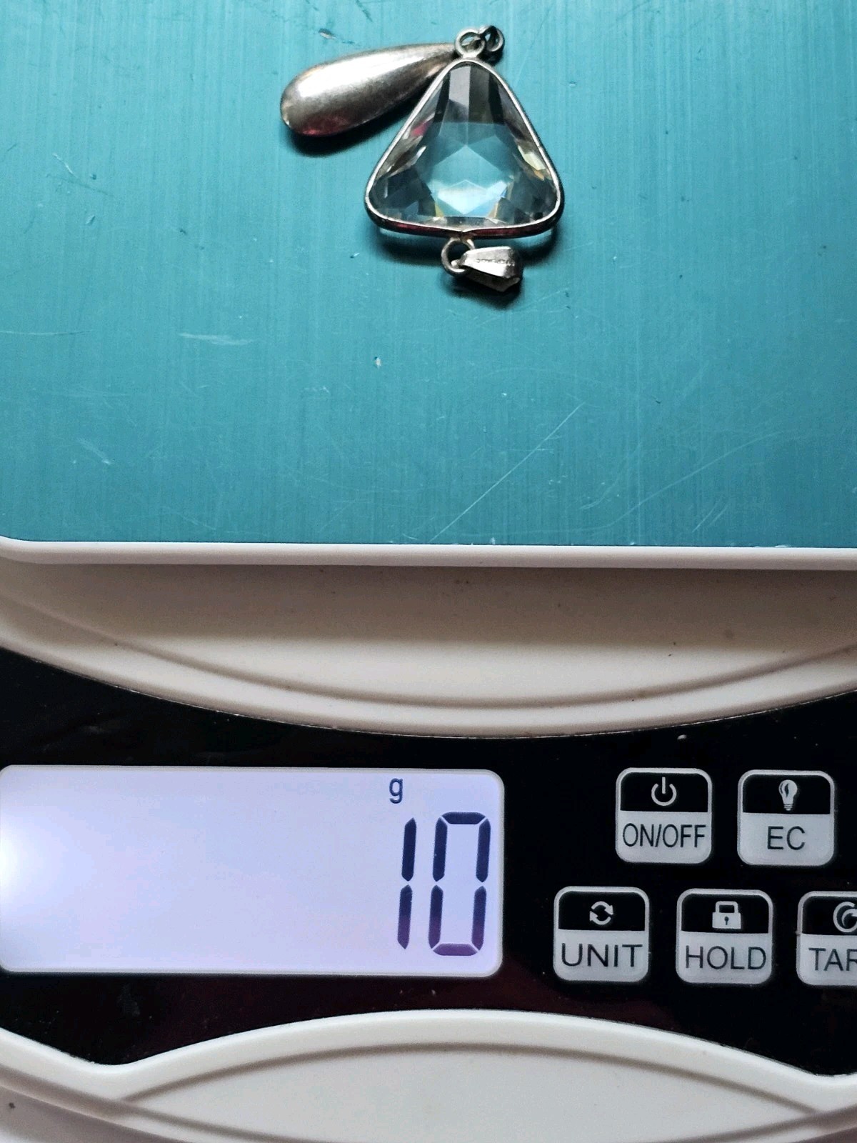 Faceted Clear Crystal Pendant Sterling Silver & Female Tribal Sterling Charm