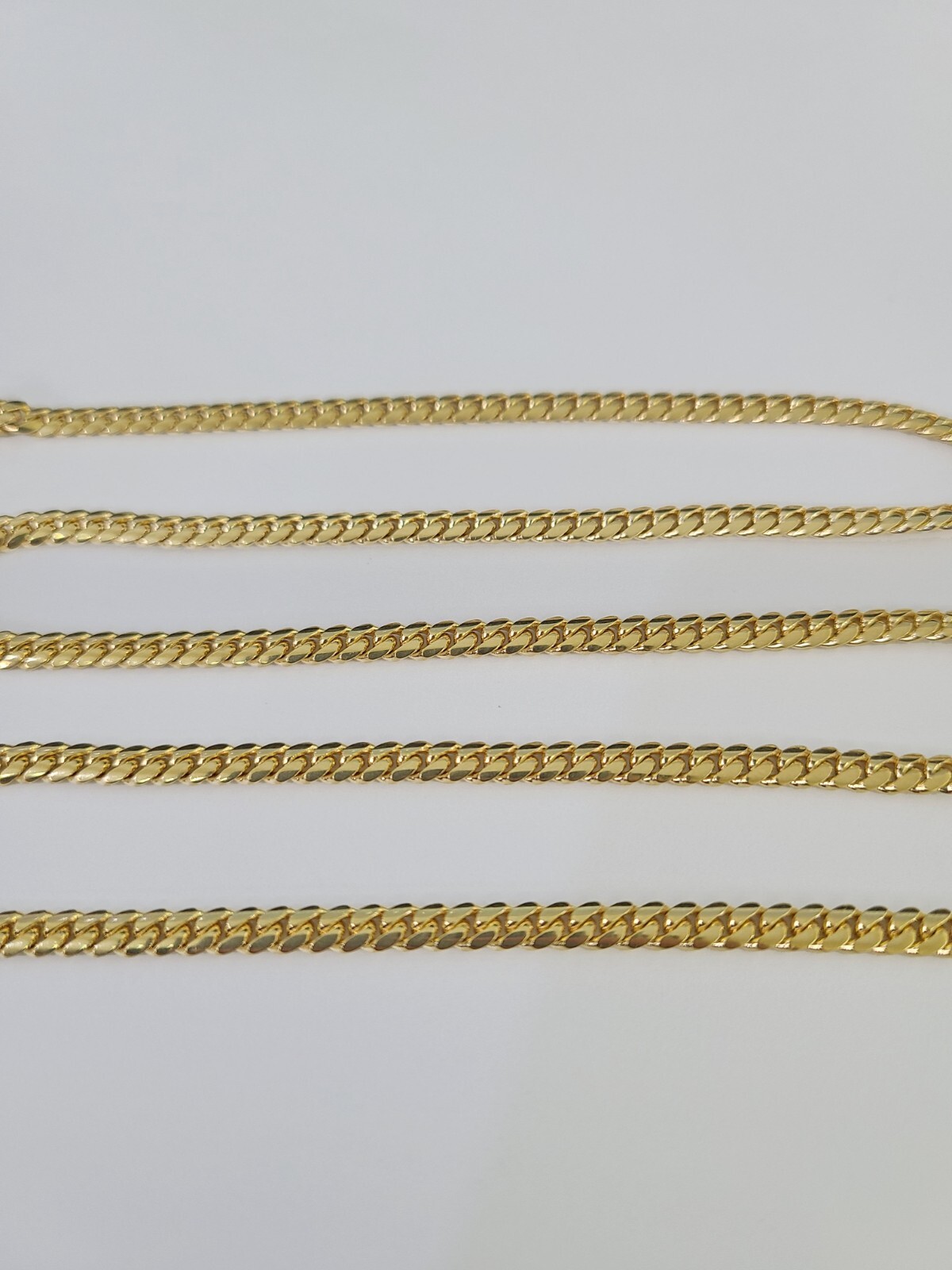 18k Solid Miami Cuban Necklace Chain Yellow Gold 4mm 18″ 20″ 22″ 24″ Inch Real