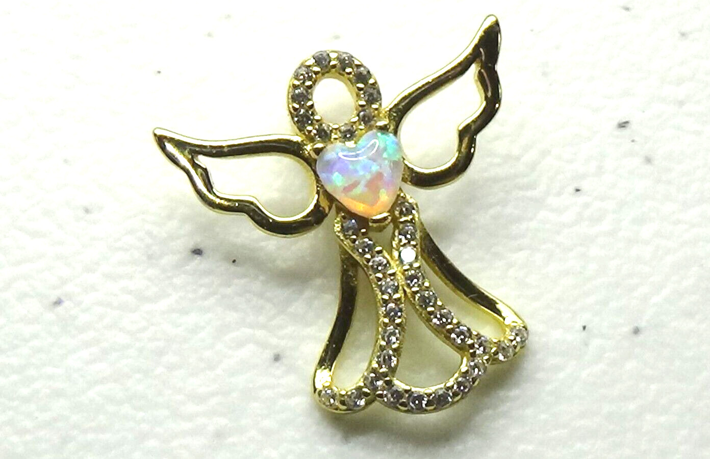 Dee Berkley Jewelry DBJ Sterling Silver Vermeil Angel Opal CZ Petite Pendant