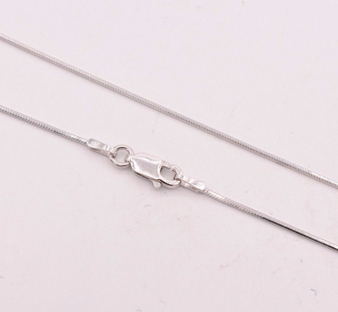 All Shiny Snake Chain Necklace 925 Rhodium Sterling Silver Anti-Tarnish