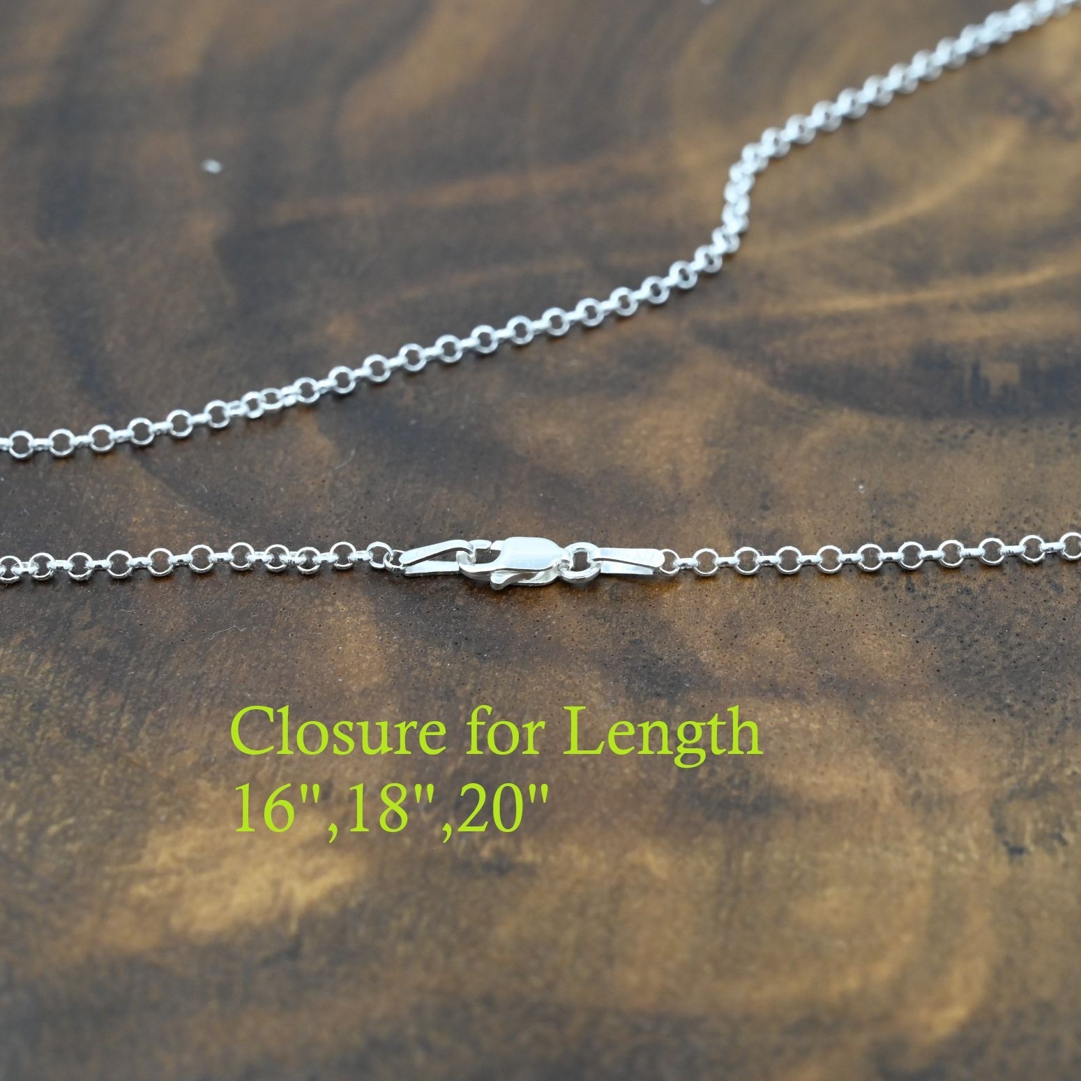 925 Sterling Silver Solid Round Cable Rolo Chain Necklace For Women& Girls 2mm