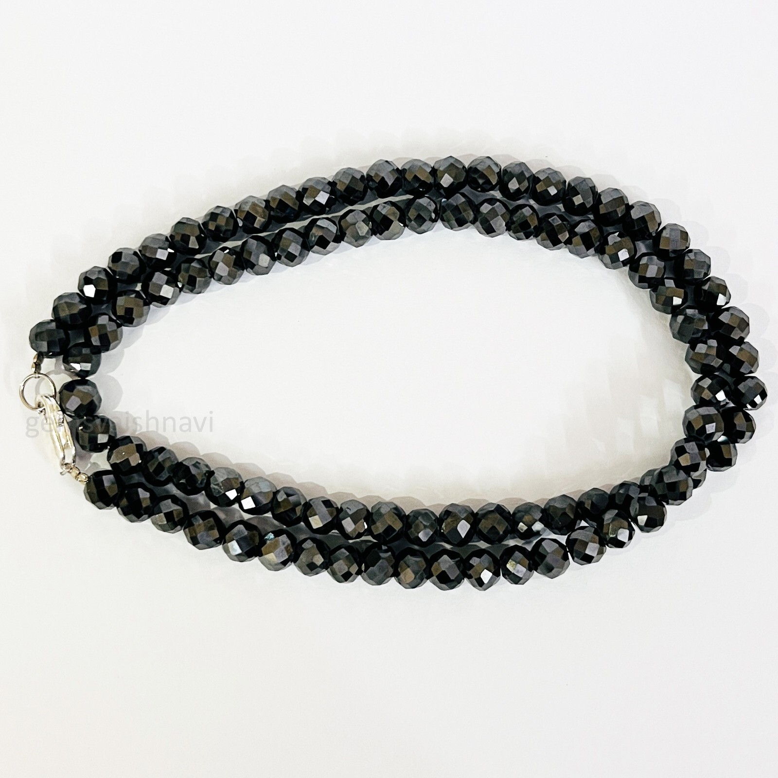 Elegant 6 mm BLACK DIAMOND NECKLACE 20 Inches Real Carbonado AAA Certified !