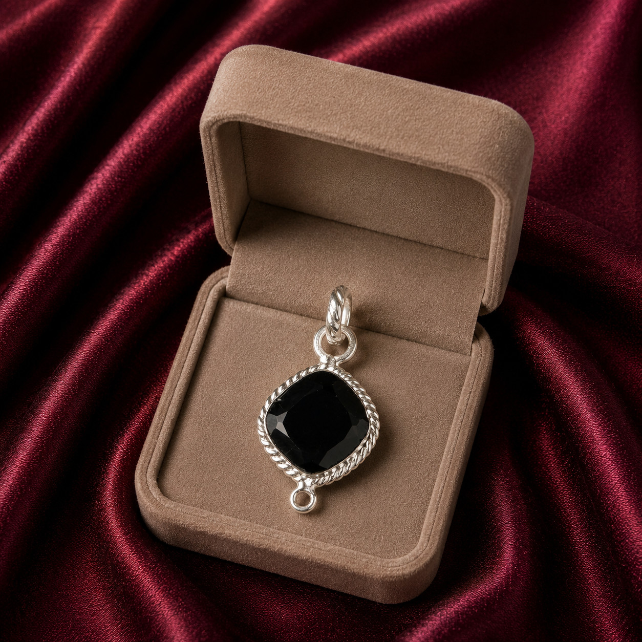 Black Onyx Gemstone 925 Sterling Silver Handmade Pendent 1.30″ Anniversary Gift