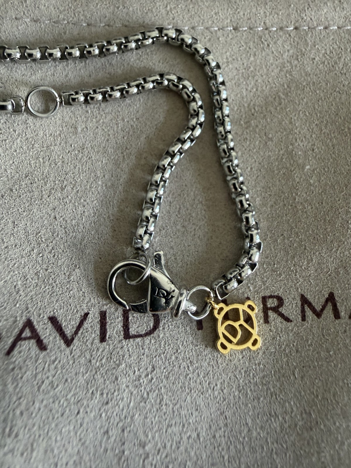 925 Silver David Yurman Diamond Dog tag Pendant with 22″ Chain Necklace