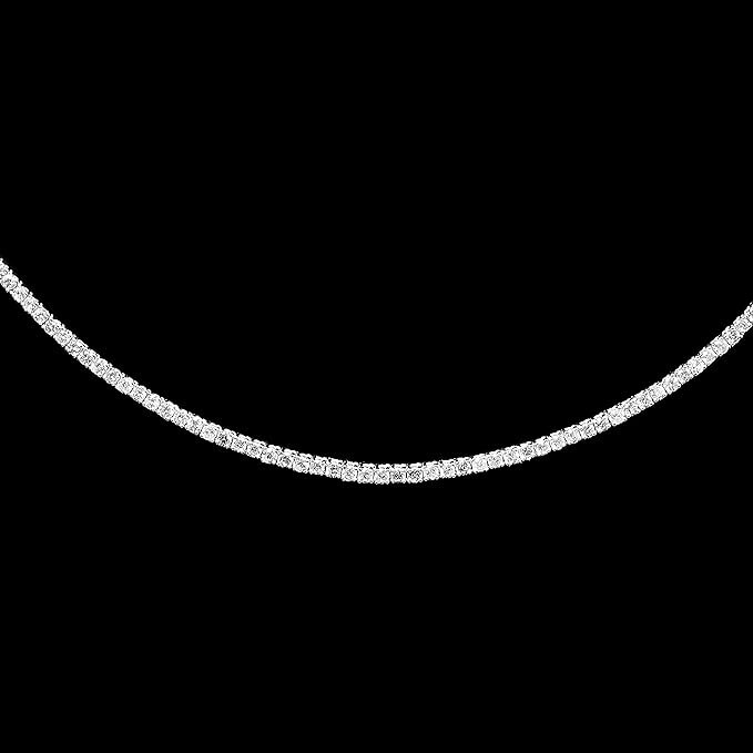 4.50CT Natural Diamond Tennis Necklace for Women 14K White Gold 18″