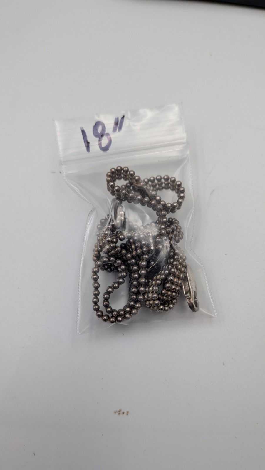 Signed OTC 925 Sterling Silver Station Ball Beaded Heart Chain 18″ Necklace 14g