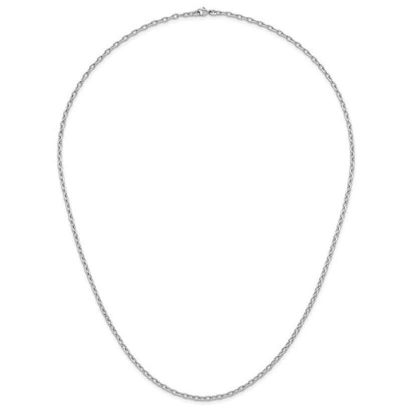 3.0mm Platinum PT950 Solid Fancy Link Cable Chain Necklace 18″ 20″ 24″ or 30″