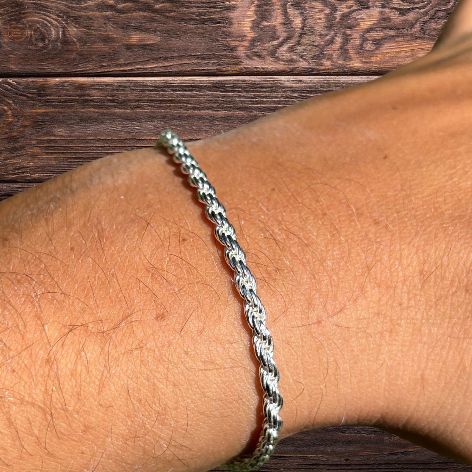 3mm Diamond Cut Rope Bracelet – Solid 925 Sterling Silver Or 14k Gold Vermeil