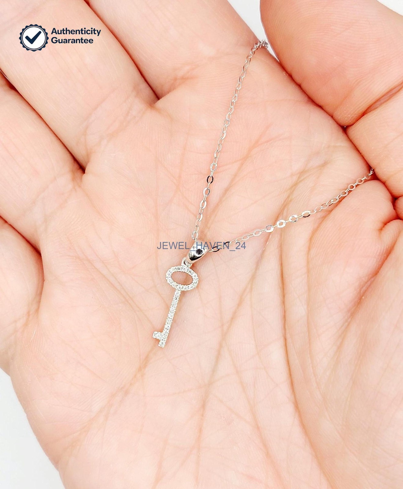Round Natural Diamond Statement Fine Chain Proposal Sister Necklace 14K Gold