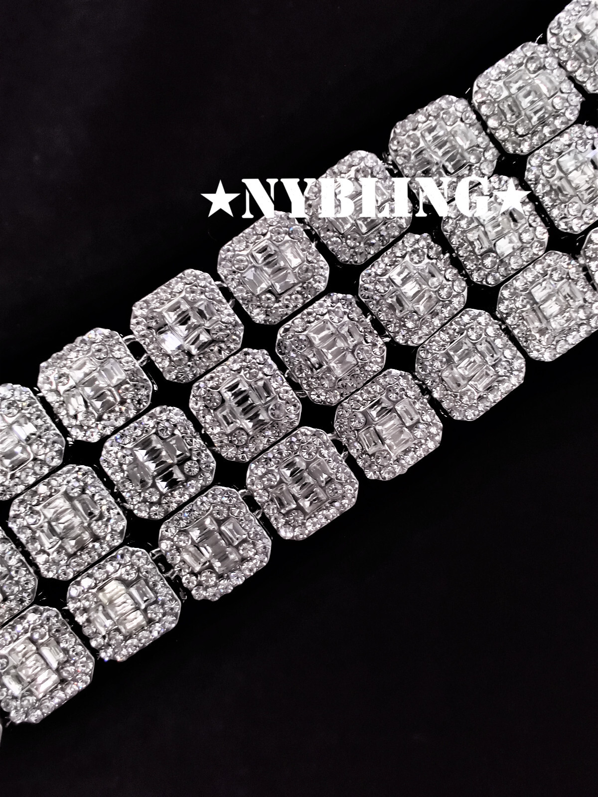 Solid 10K Gold Baguette Moissanite Tennis Choker 18/20In Hip Hop Necklace