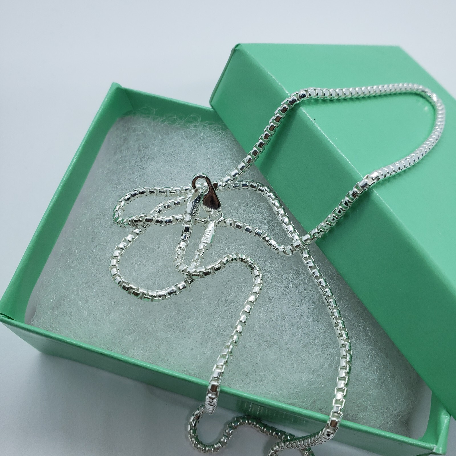 925 Sterling Silver Round Box Chain Necklace High Quality 2mm 16″-30″