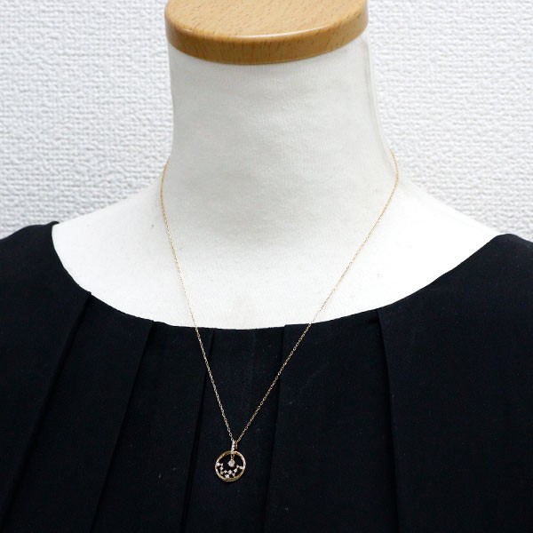 K18YG Diamond Pendant Necklace 0.17ct – Auth free shipping from Japan- Auth SELB