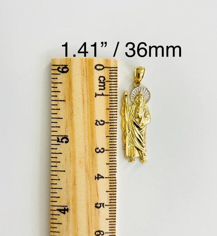 14K Solid Gold Saint Jude Thaddeus Pendant, 14K 2T Solid Gold St. Jude-PT0101-02