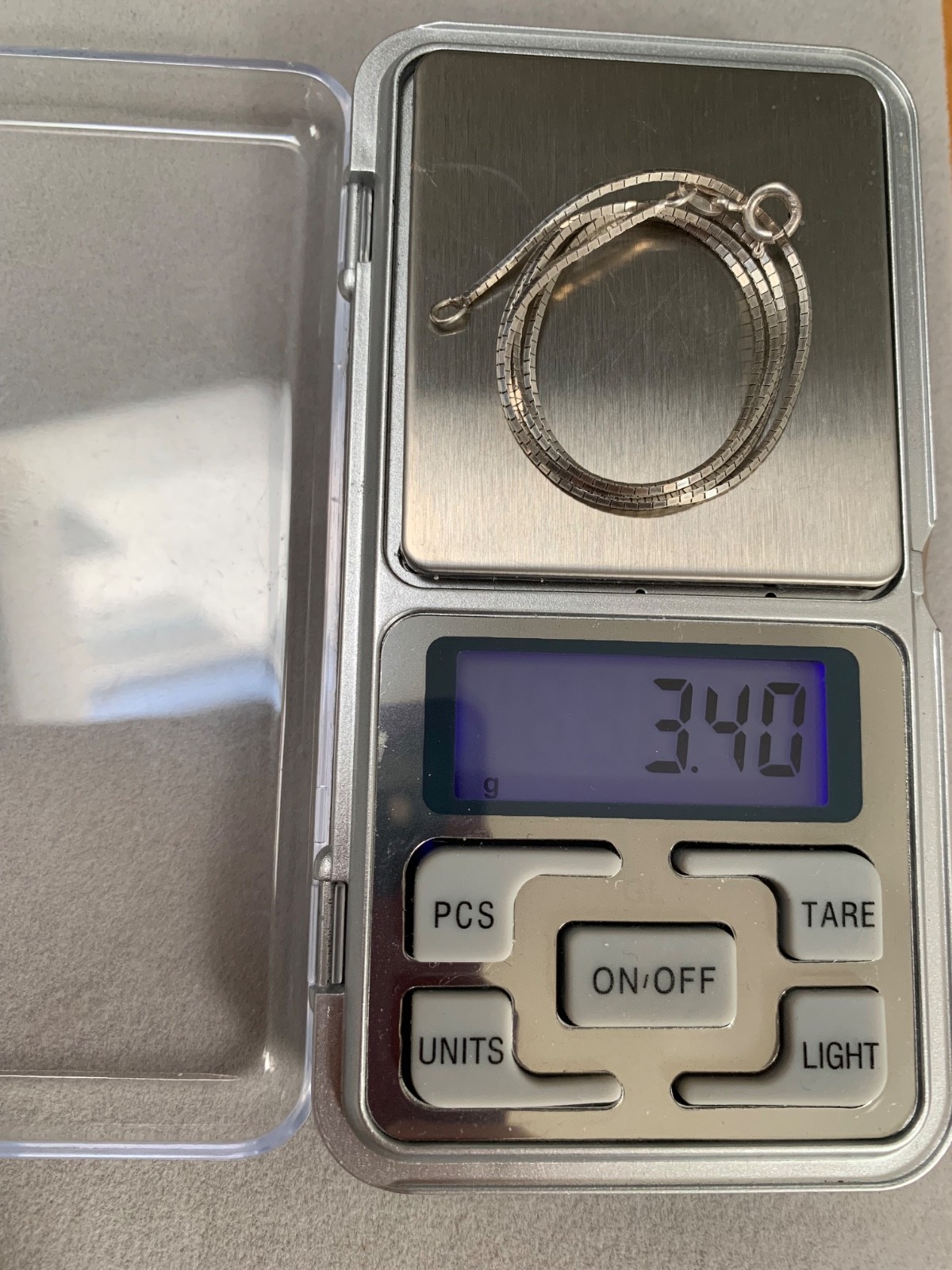 Sterling Silver 925 Fine Box Chain Necklace 40cm Long – 3.40g