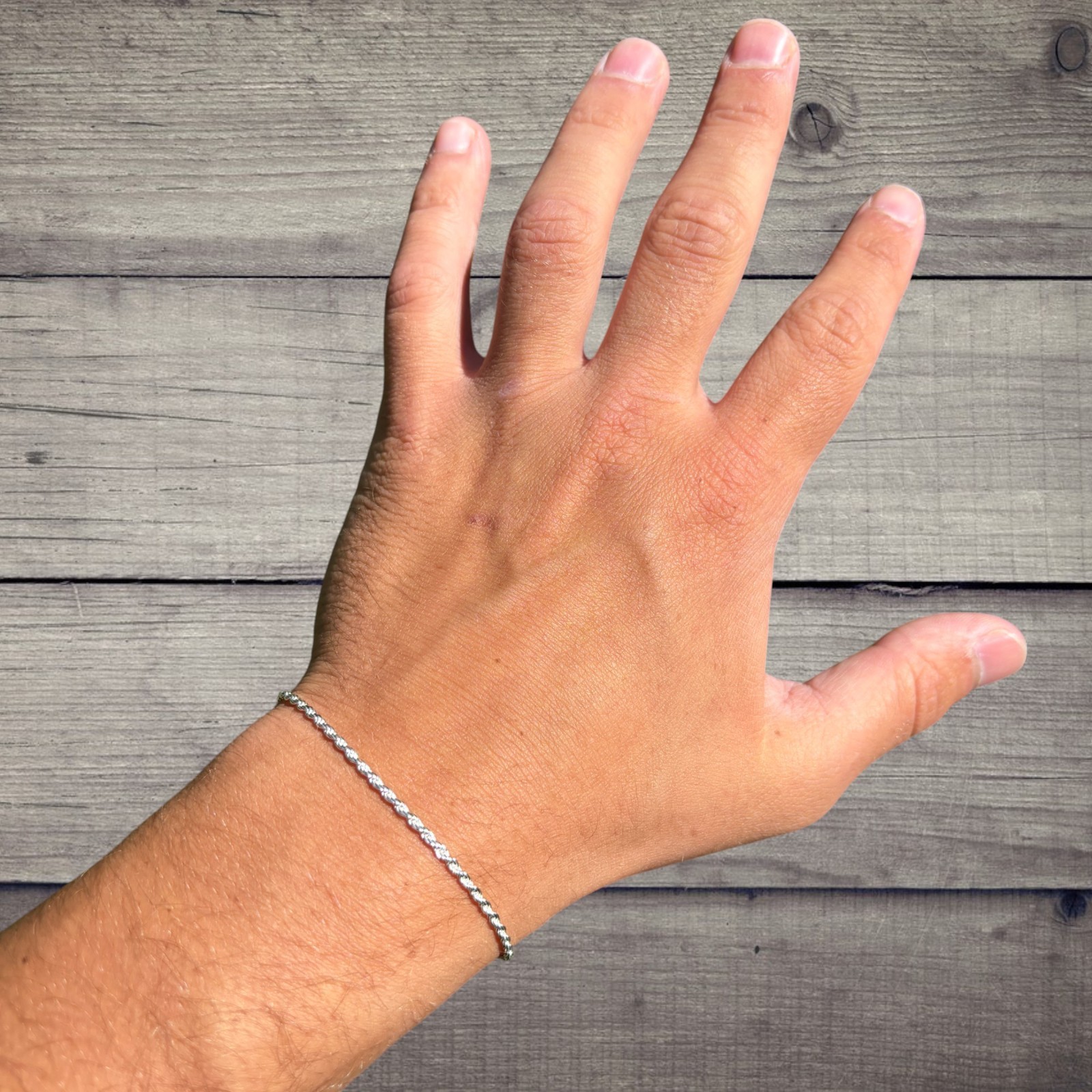 2mm Diamond Cut Rope Bracelet – Solid 925 Sterling Silver Or 14k Gold Vermeil