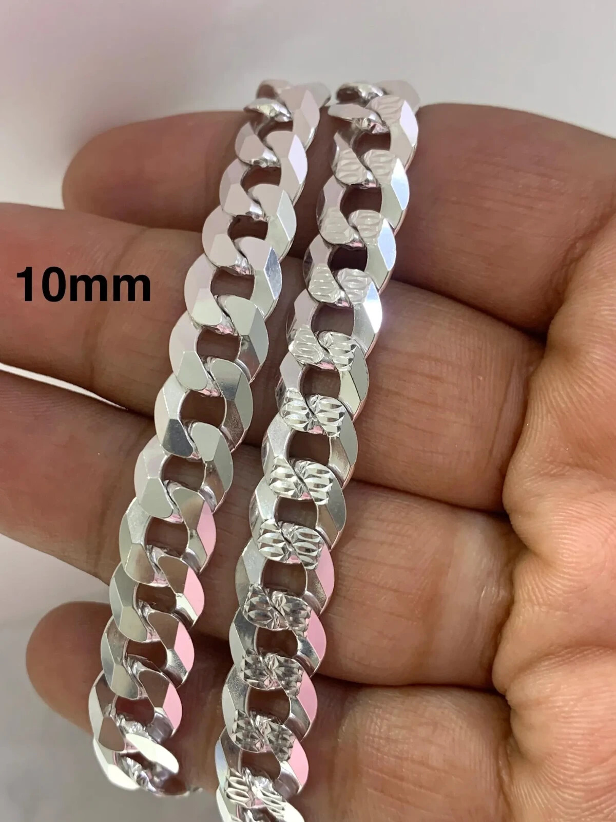 Solid 925 Sterling Real Italian Silver Cuban link Chain Necklace Men and Women