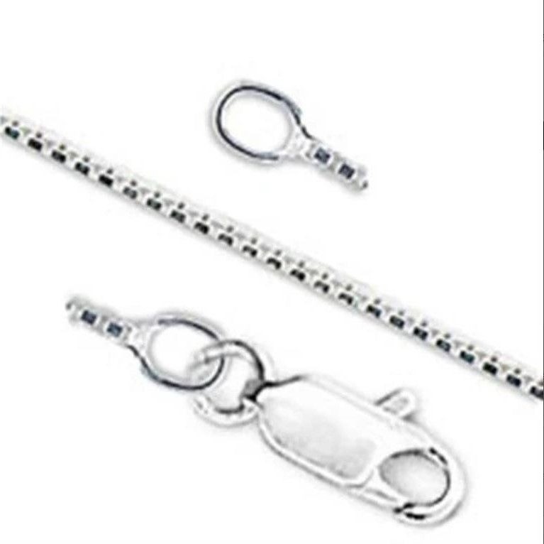 Sterling Silver Box Chain Necklace 18 In 0.8mm Lightweight 2.4 g Lobster Clasp