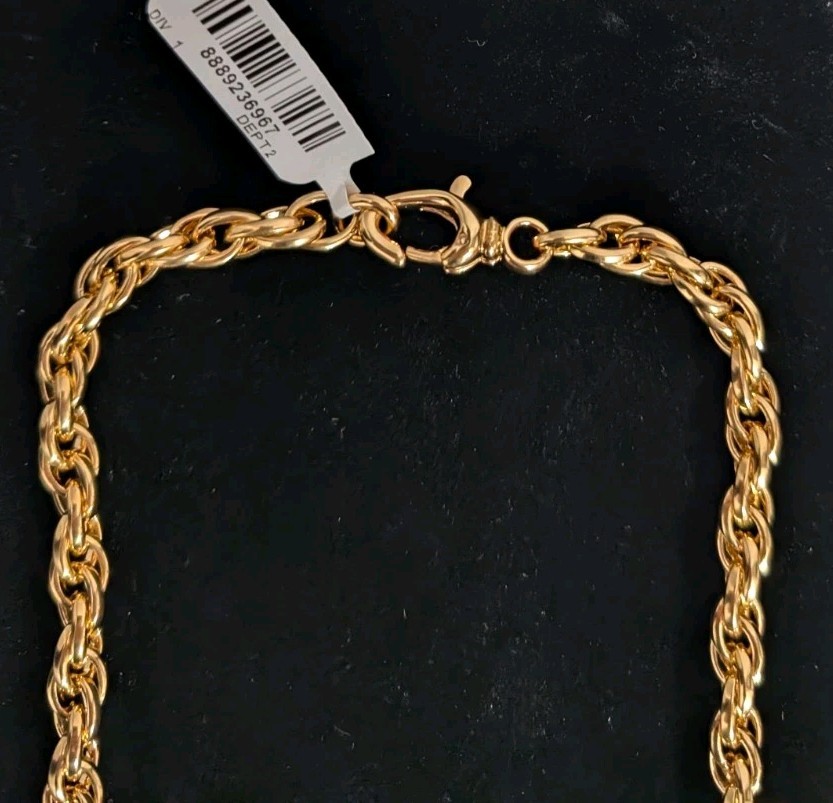 Soave Oro 14K Gold Electroform Rolo Chain Necklace-18″- NWT-$728.95