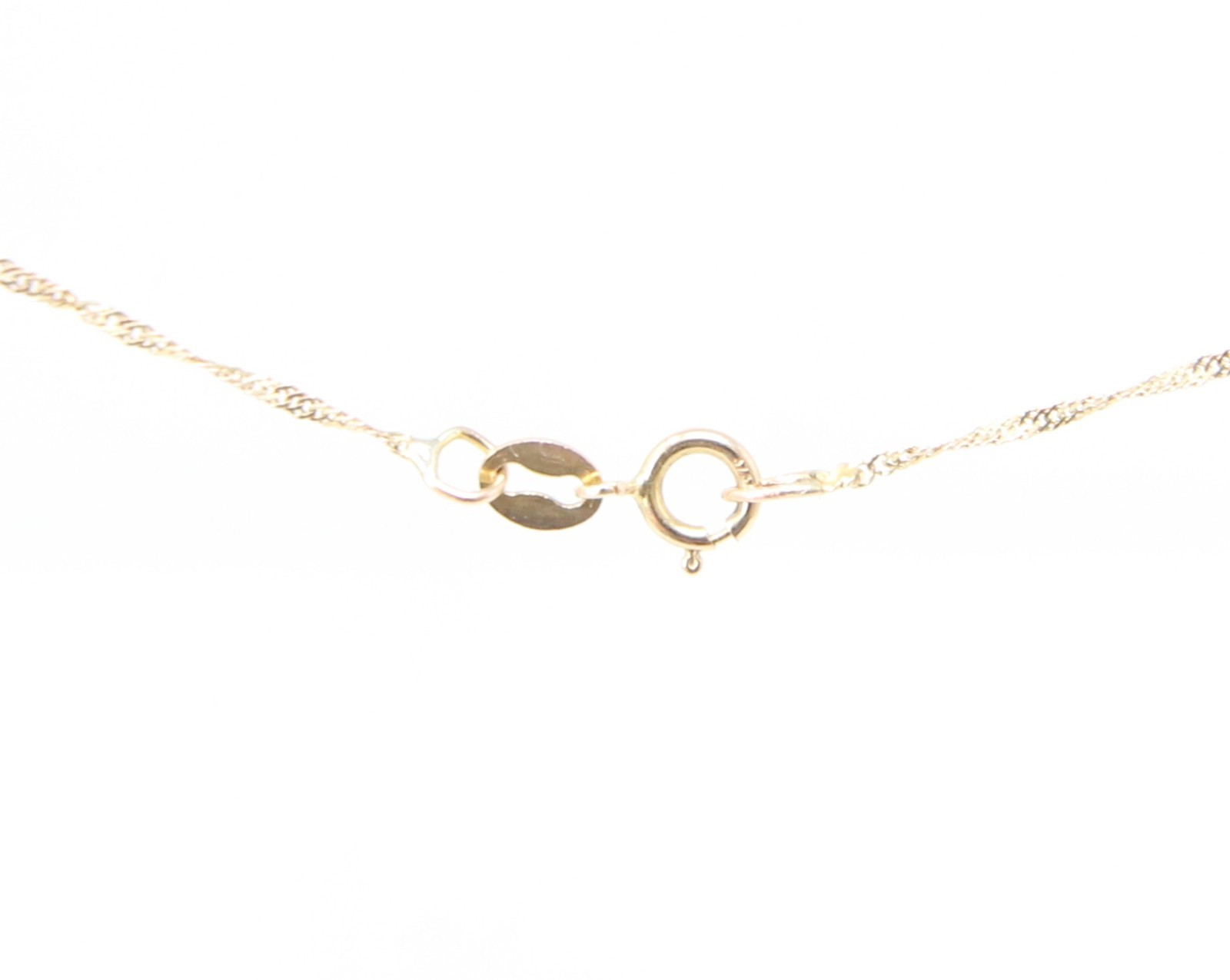 Vintage Italy HM Solid 9ct 9k Gold Fine Singapore Curb Chain Necklace 16 ”