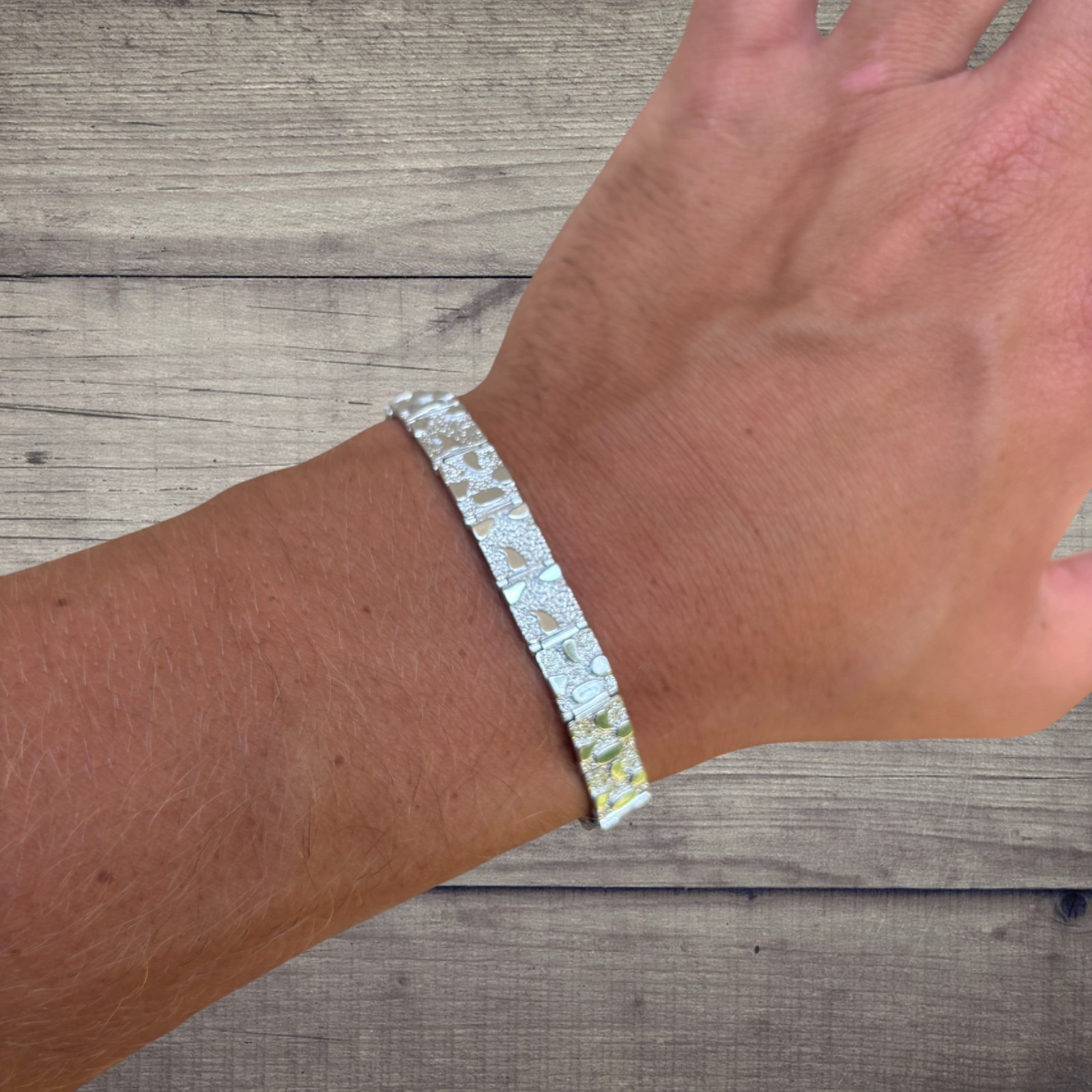 8mm Custom Nugget Bracelet – Real Solid 925 Sterling Silver Or 14k Gold Vermeil