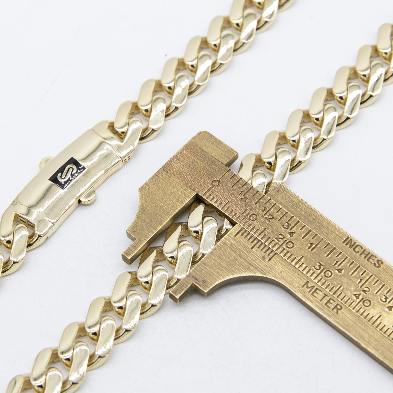 11mm Mens Miami Cuban Royal Link Chain Necklace Box Clasp Real 10K Yellow Gold
