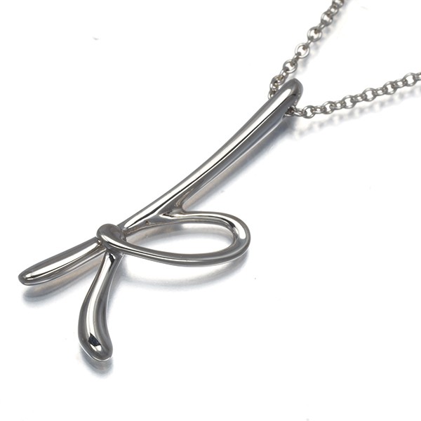 Auth Tiffany&Co. Necklace Letter Initial Alphabet K 925 Sterling Silver