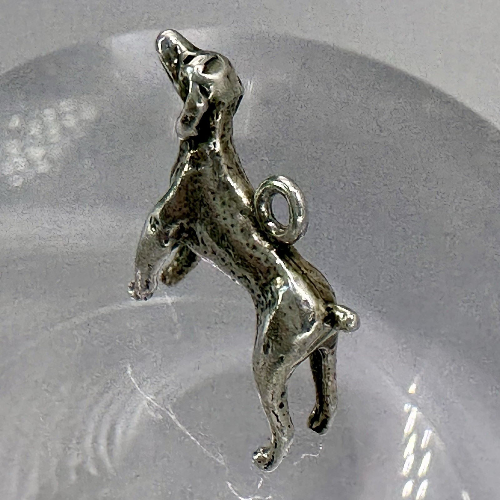 German Shorthaired Pointer Dog Charm Pendant 3D Figural Sterling Silver Hunting
