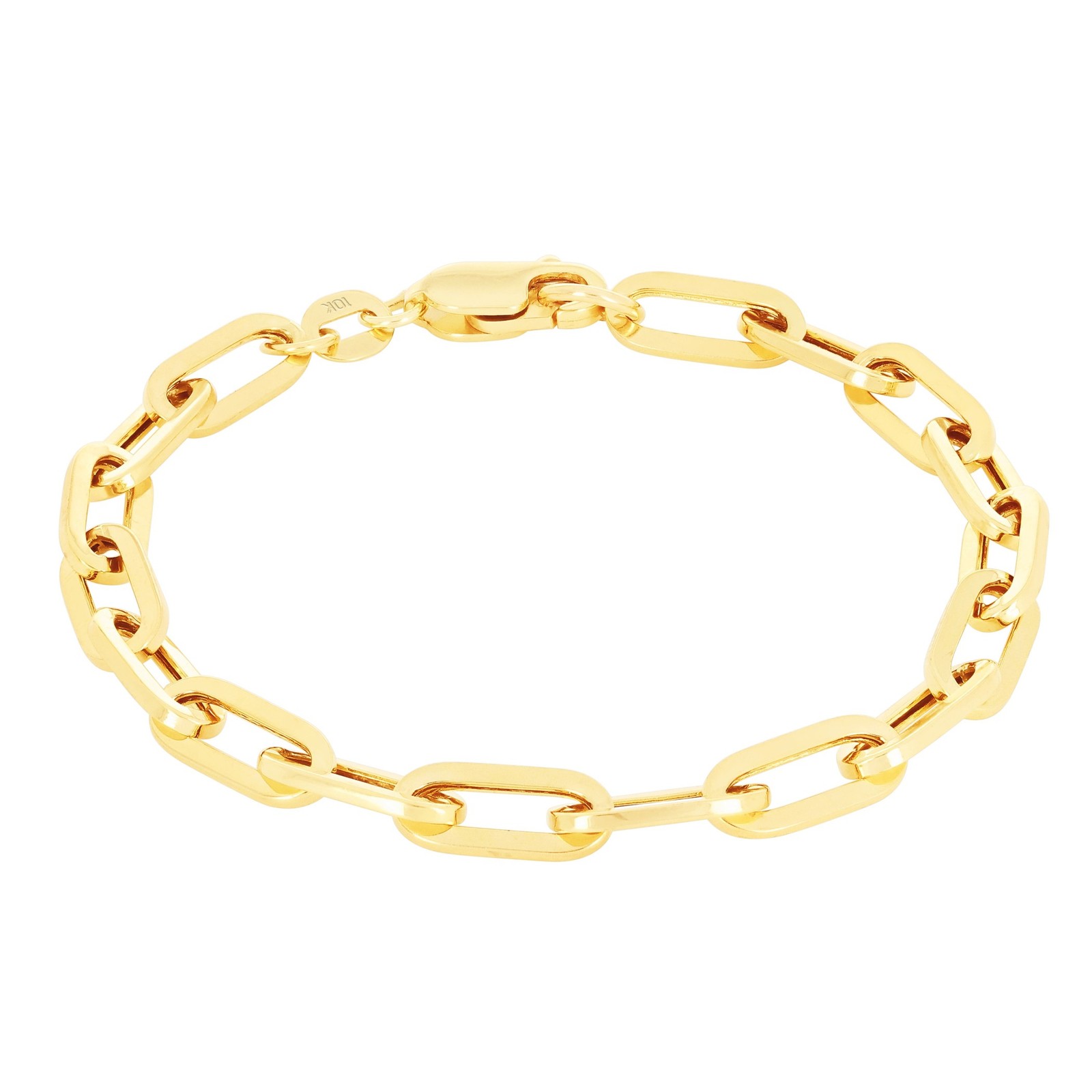 10k Yellow Gold 2mm-7mm Chain Cable Rolo Paperclip Bracelet Mens Womens 7″ – 8″