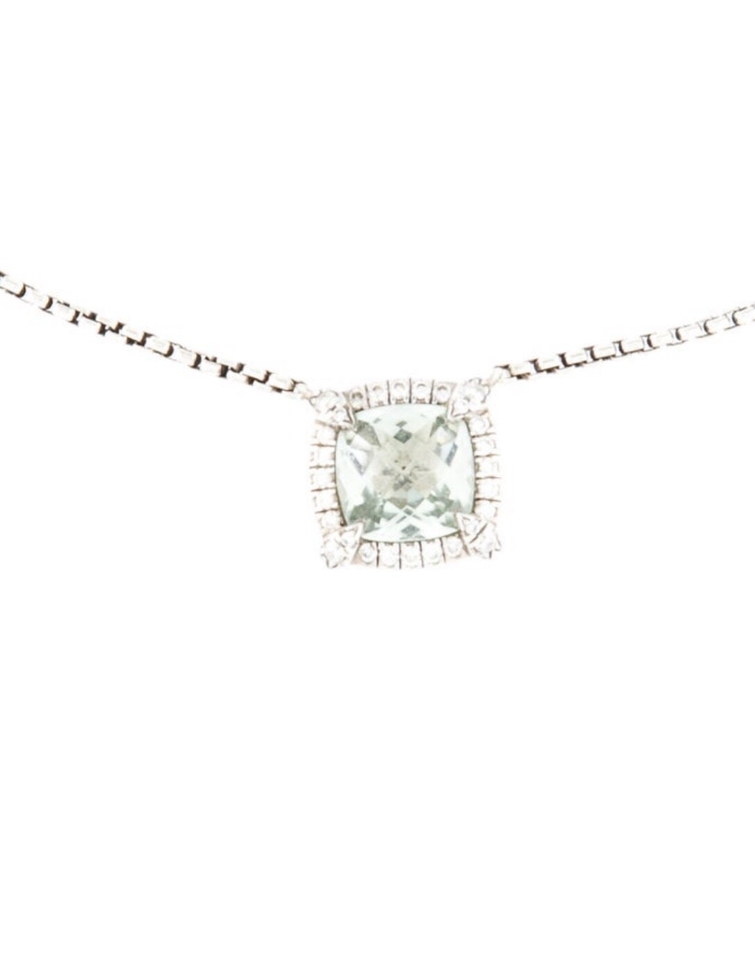DAVID YURMAN DIAMOND & PRASIOLITE STERLING SILVER PETITE CHATELAINE NECKLACE