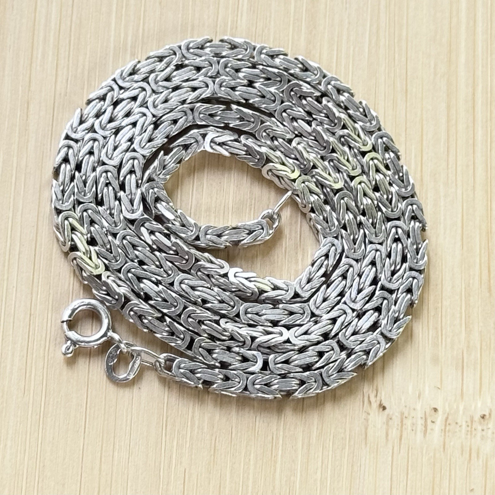Byzantine 21 “ Chain-Necklace Sterling Silver 925 Made In Italy 18.8 Grams 2.5mm