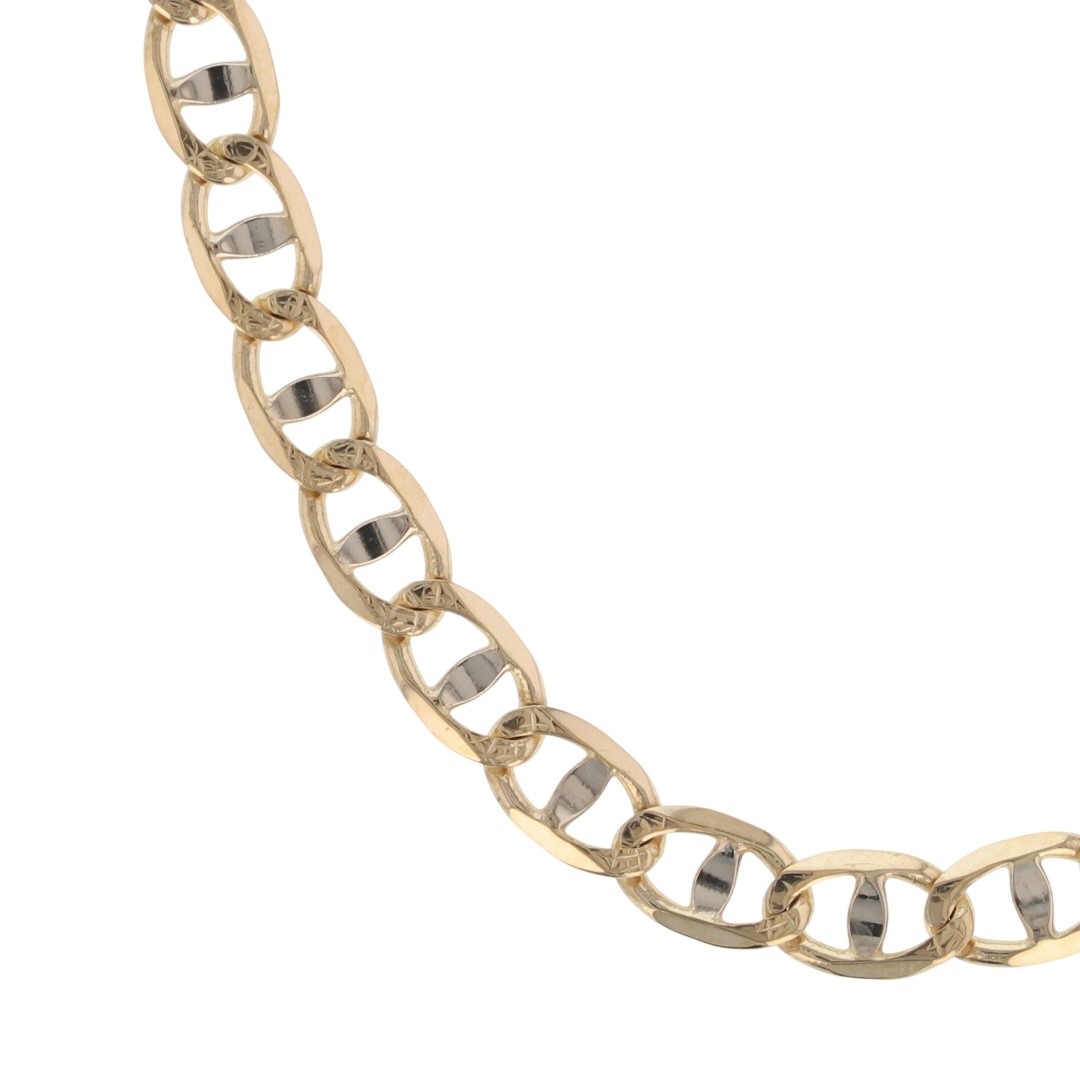 3.5mm Anchor Link Chain 20.5″ Necklace 14k Multi-Tone Gold 7.44 Grams