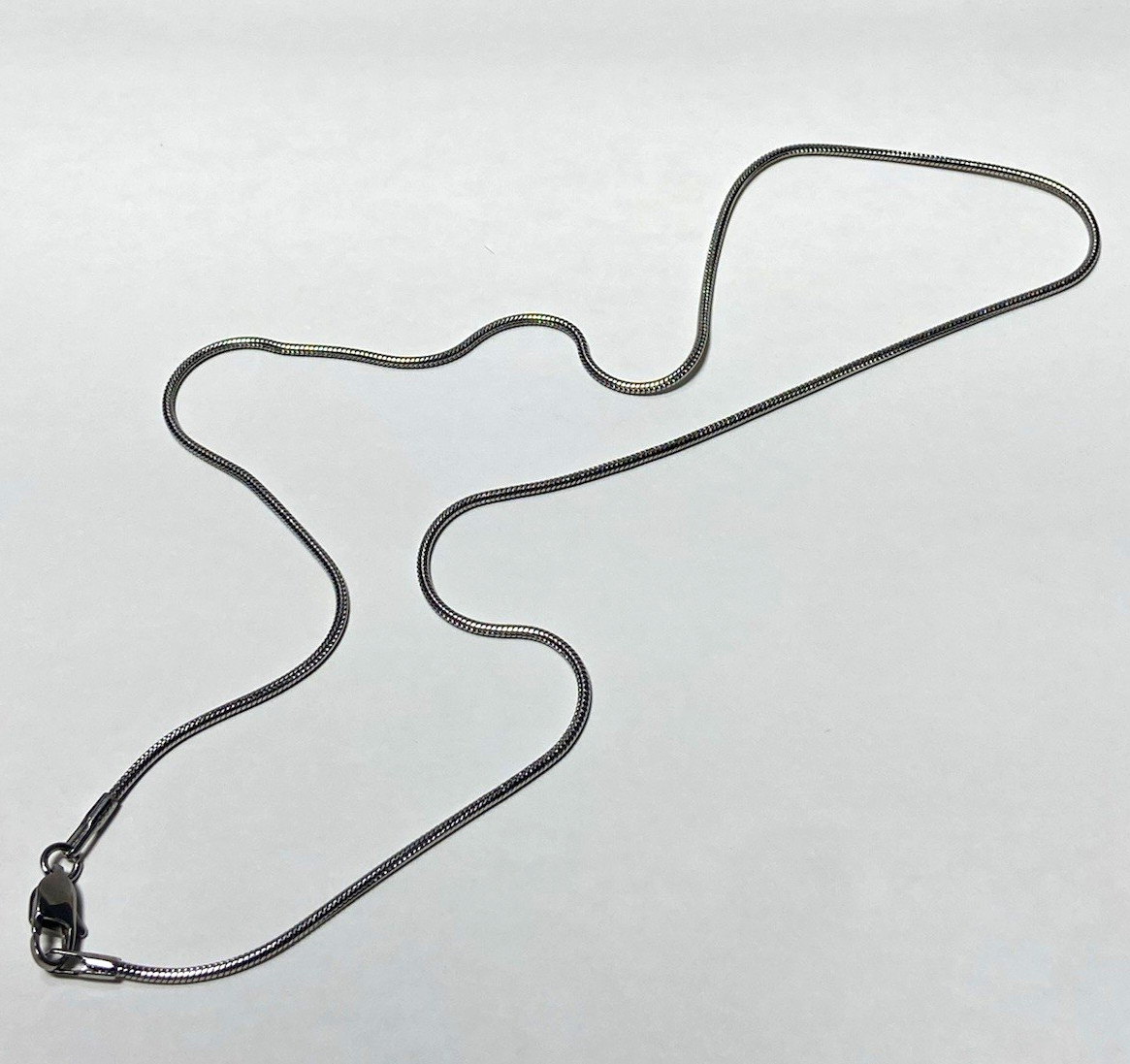Silver Snake Chain Necklace, marked 925, Lobster Clasp 20”long